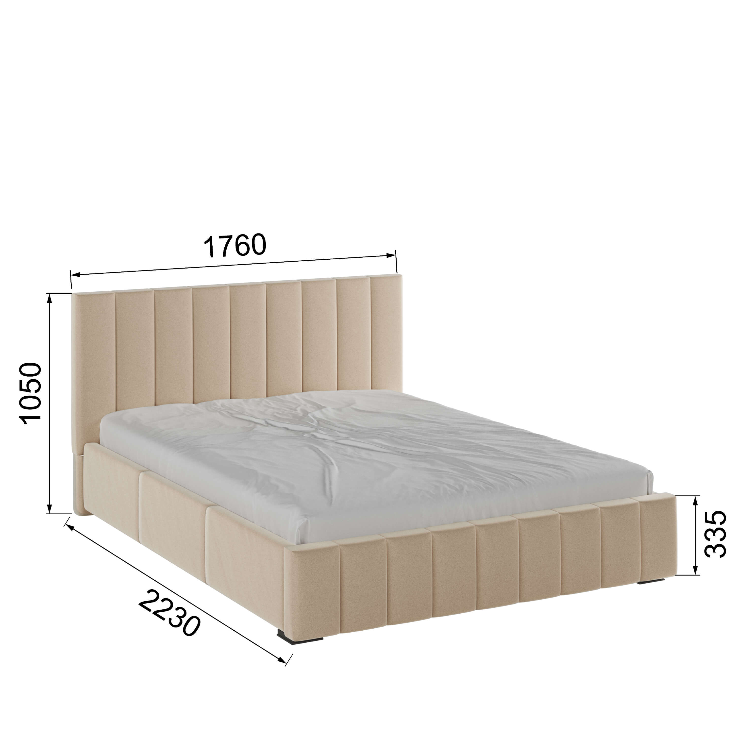 Корпус Нега интерьерной кровати (1,6м) бежевый