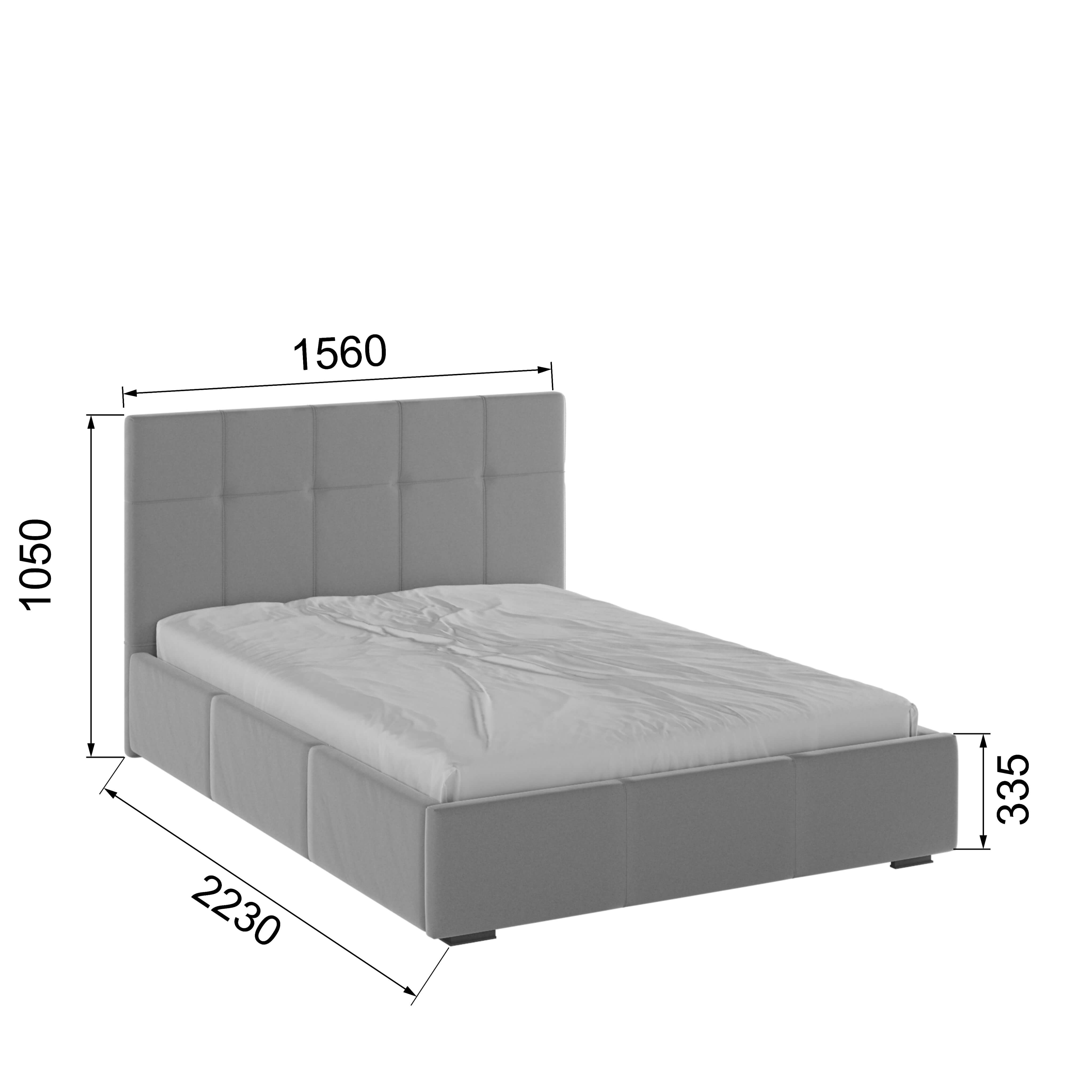 Корпус Рио интерьерной кровати (1,4м) светло-серый квадрат