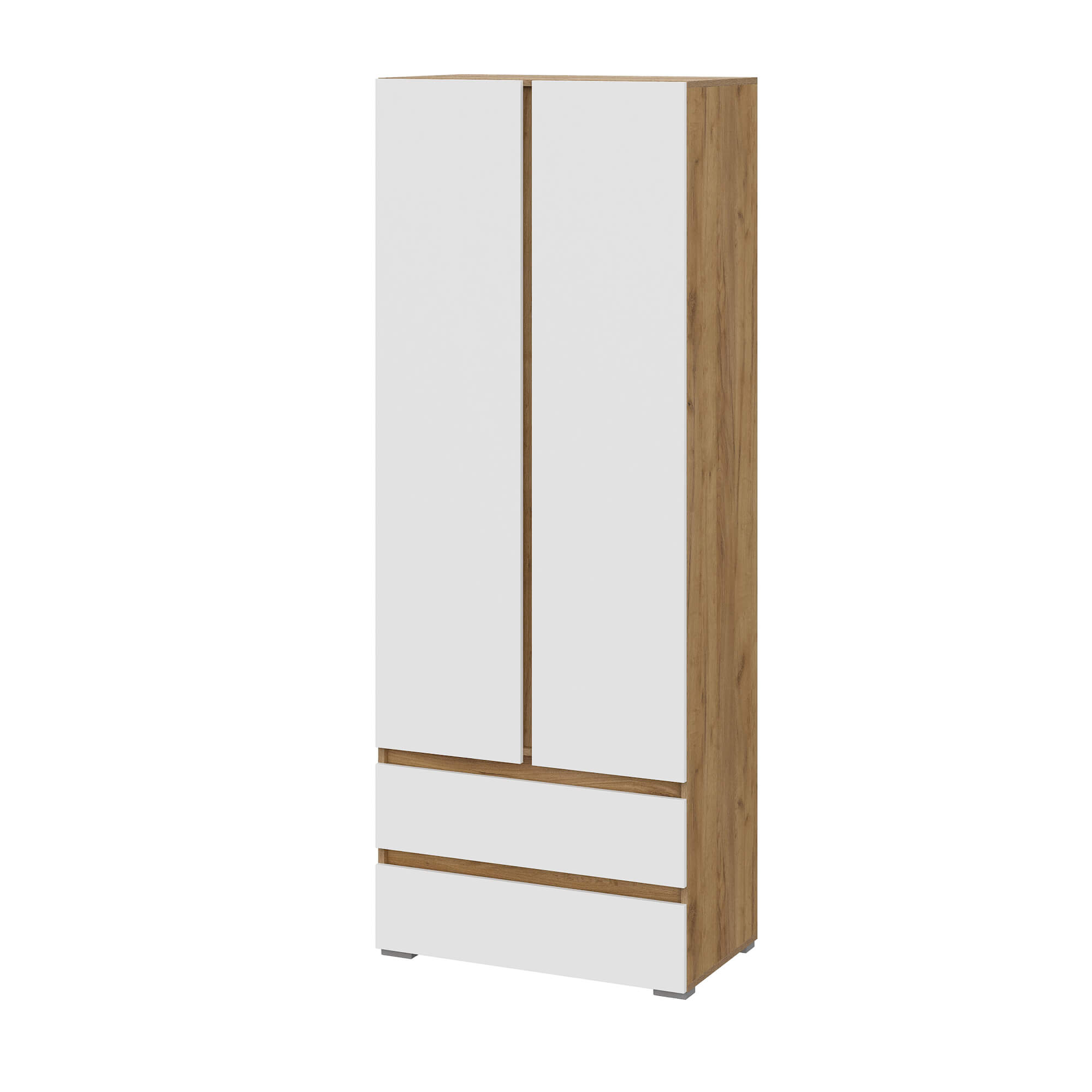 Люмо Шкаф 2-х створчатый ШК 01 дуб крафт золотой/белый