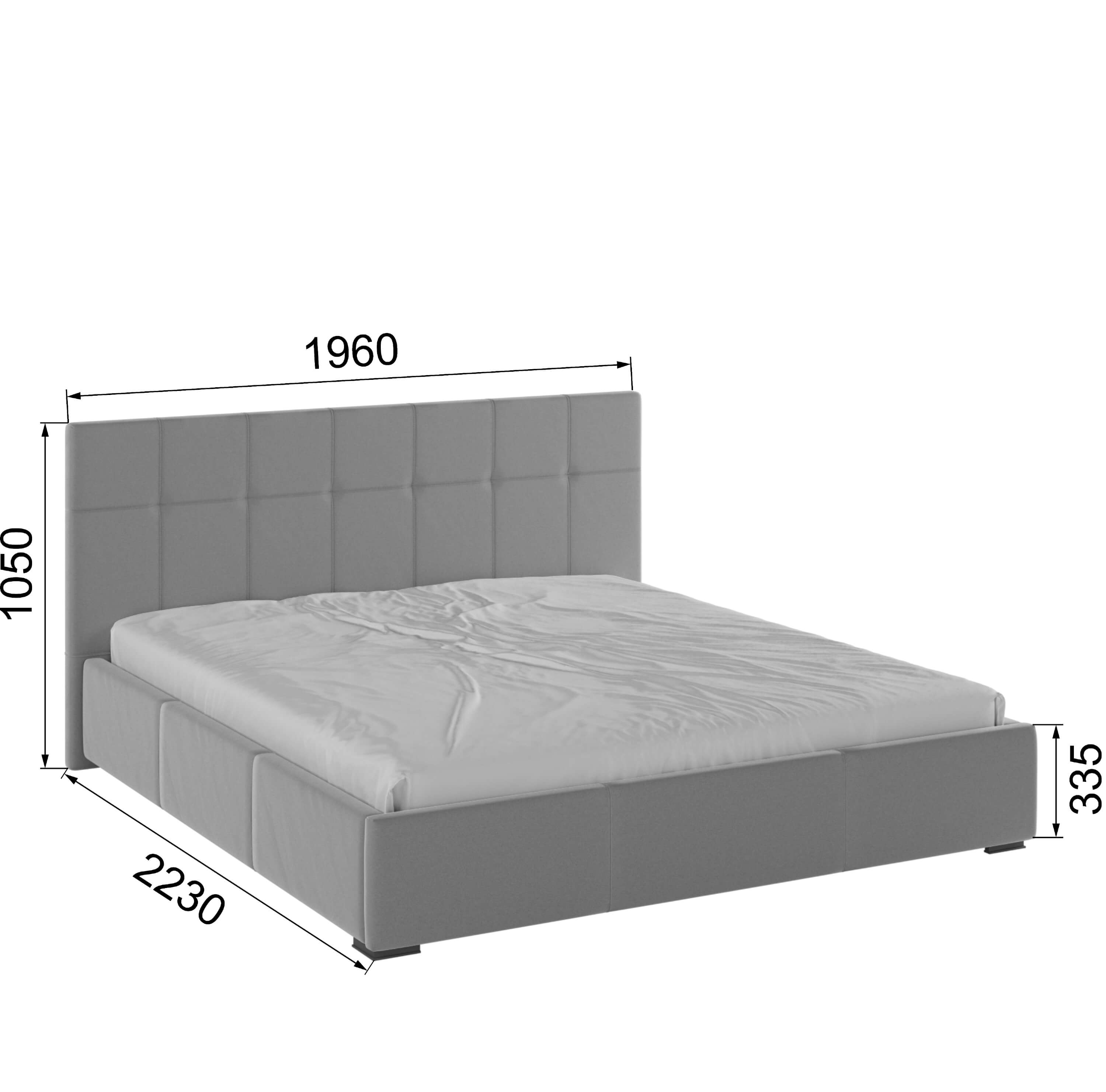 Корпус Рио интерьерной кровати (1,8м) светло-серый квадрат