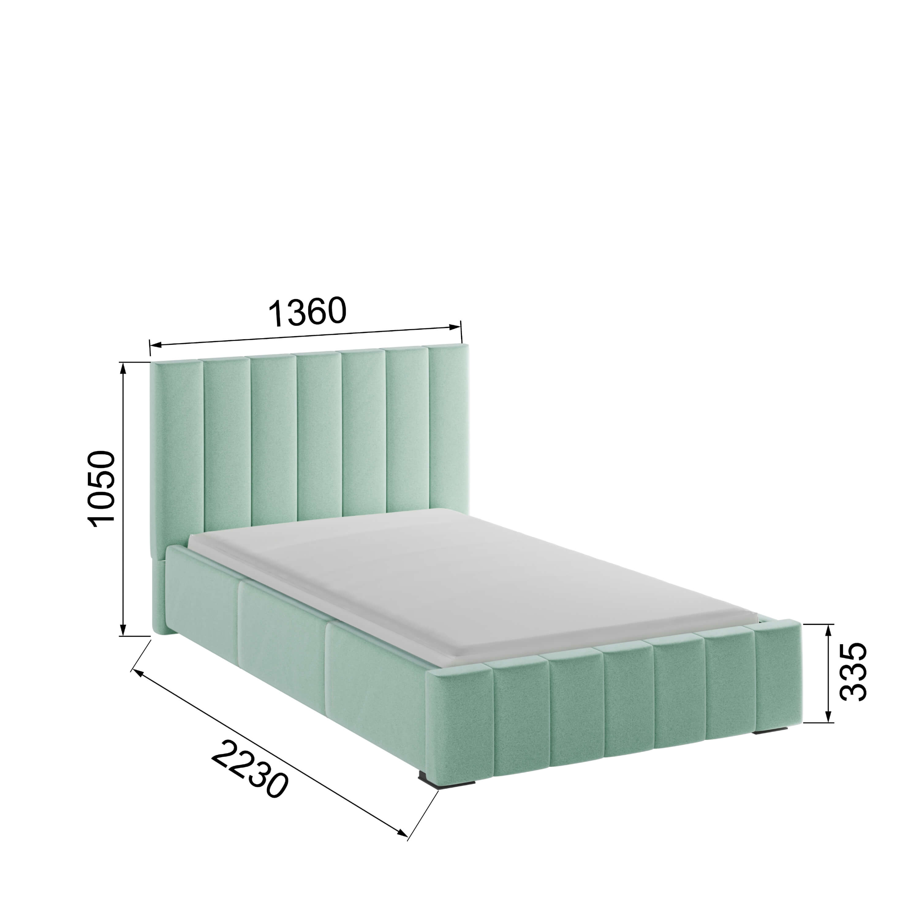 Корпус Нега интерьерной кровати (1,2м) мятный