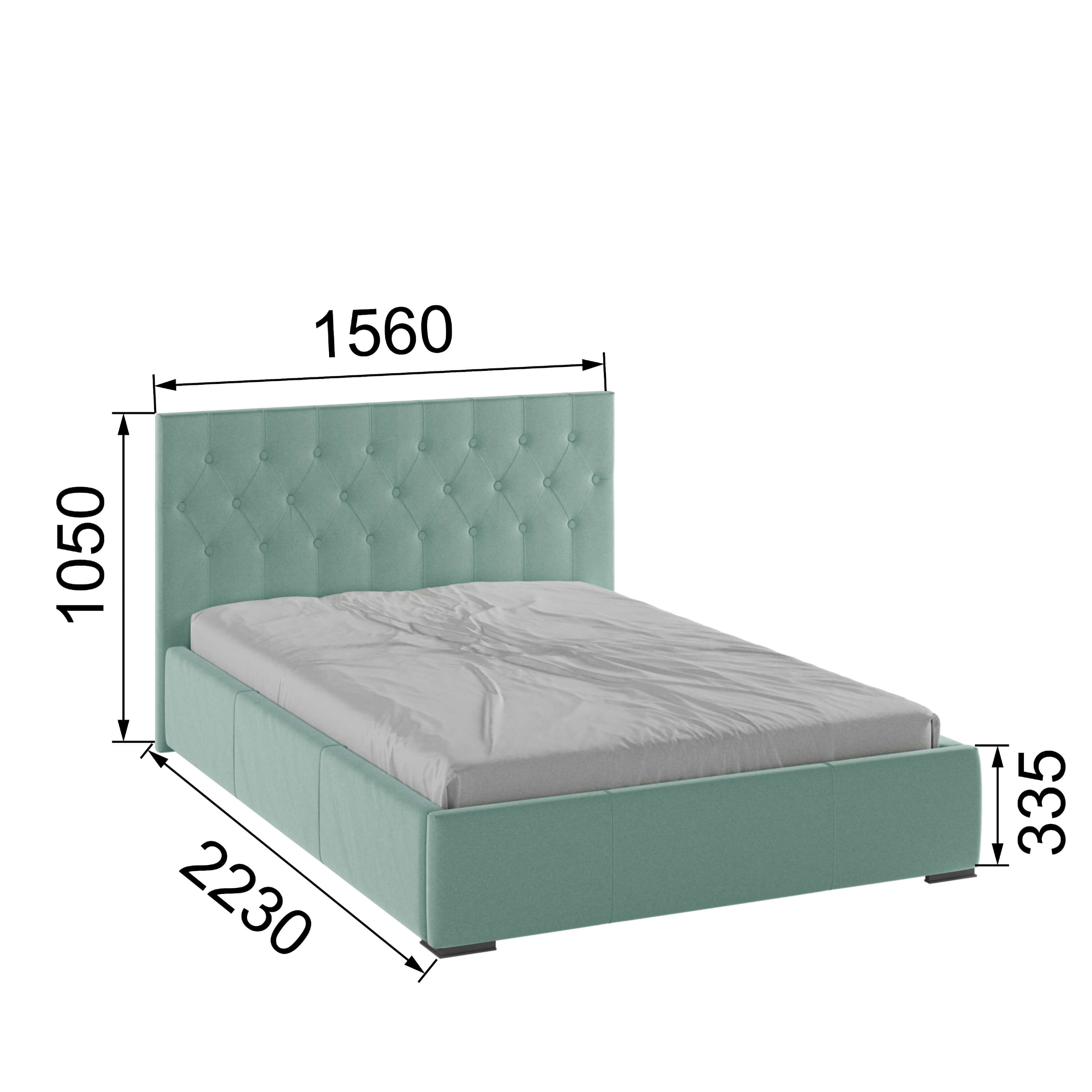 Корпус Октавия интерьерной кровати (1,4м) мятный ромб