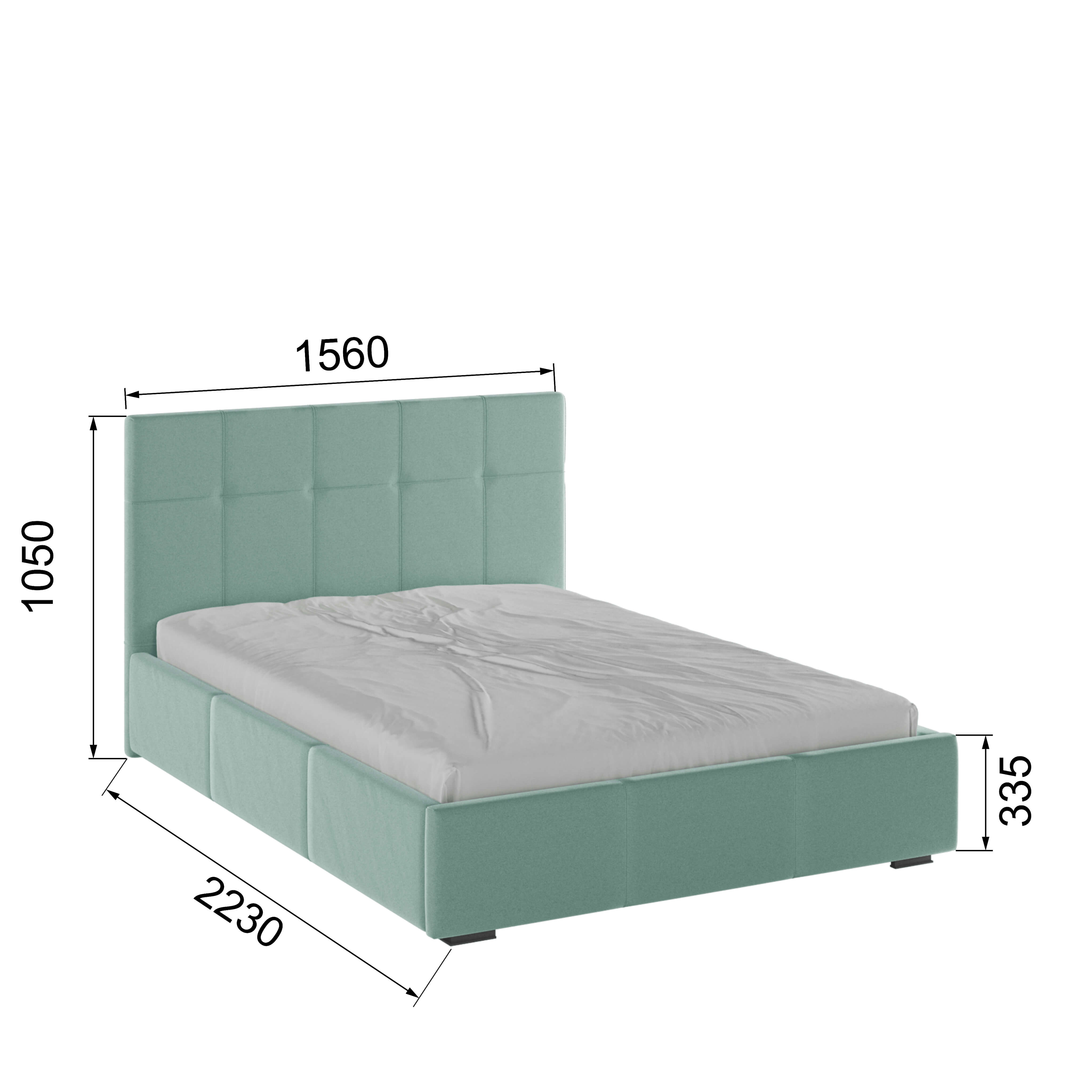 Корпус Рио интерьерной кровати (1,4м) мятный квадрат