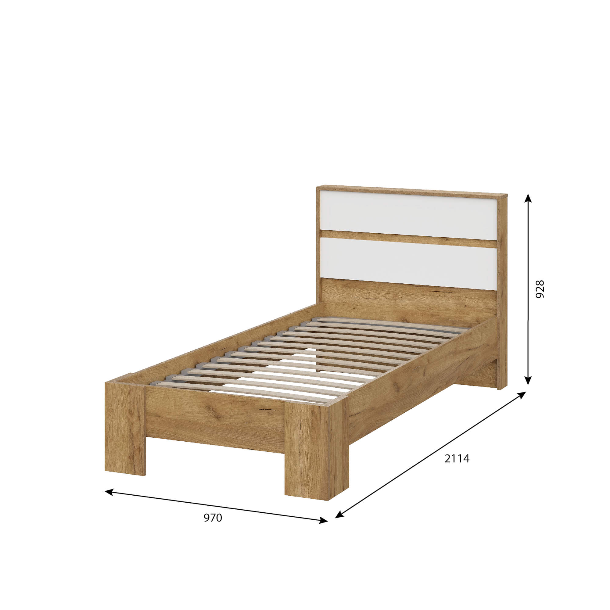 Люмо Кровать КР 01 дуб крафт золотой/белый