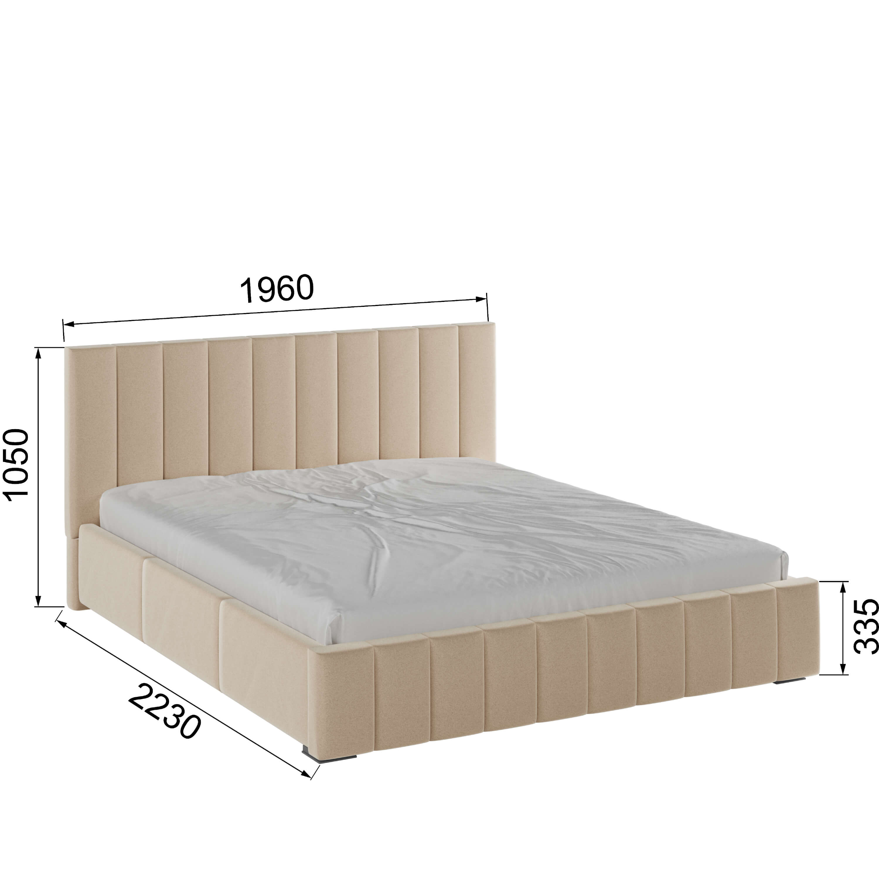 Корпус Нега интерьерной кровати (1,8м) бежевый