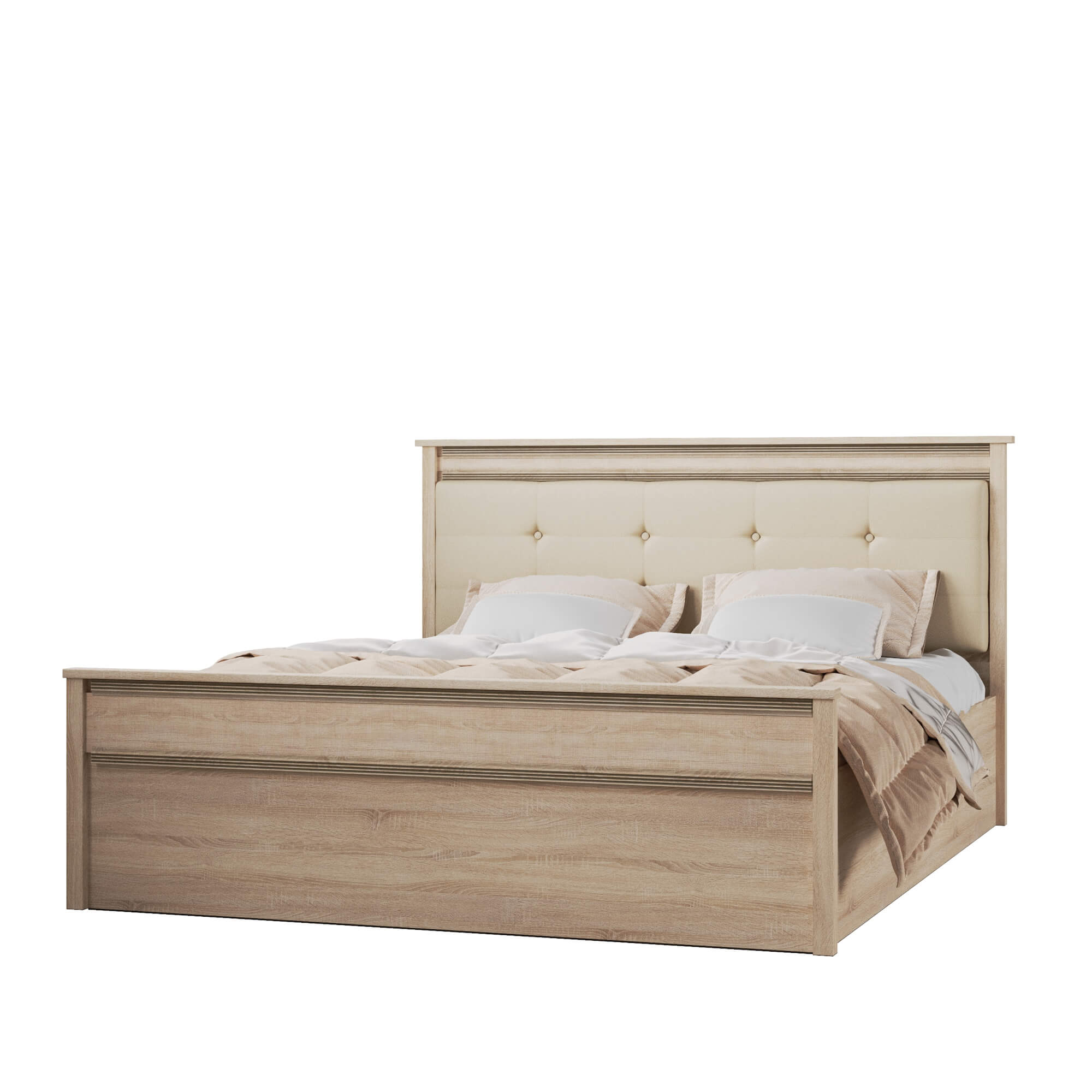 Спальня Ливорно Кровать ЛКР-1 (1,6) корпус дуб сонома