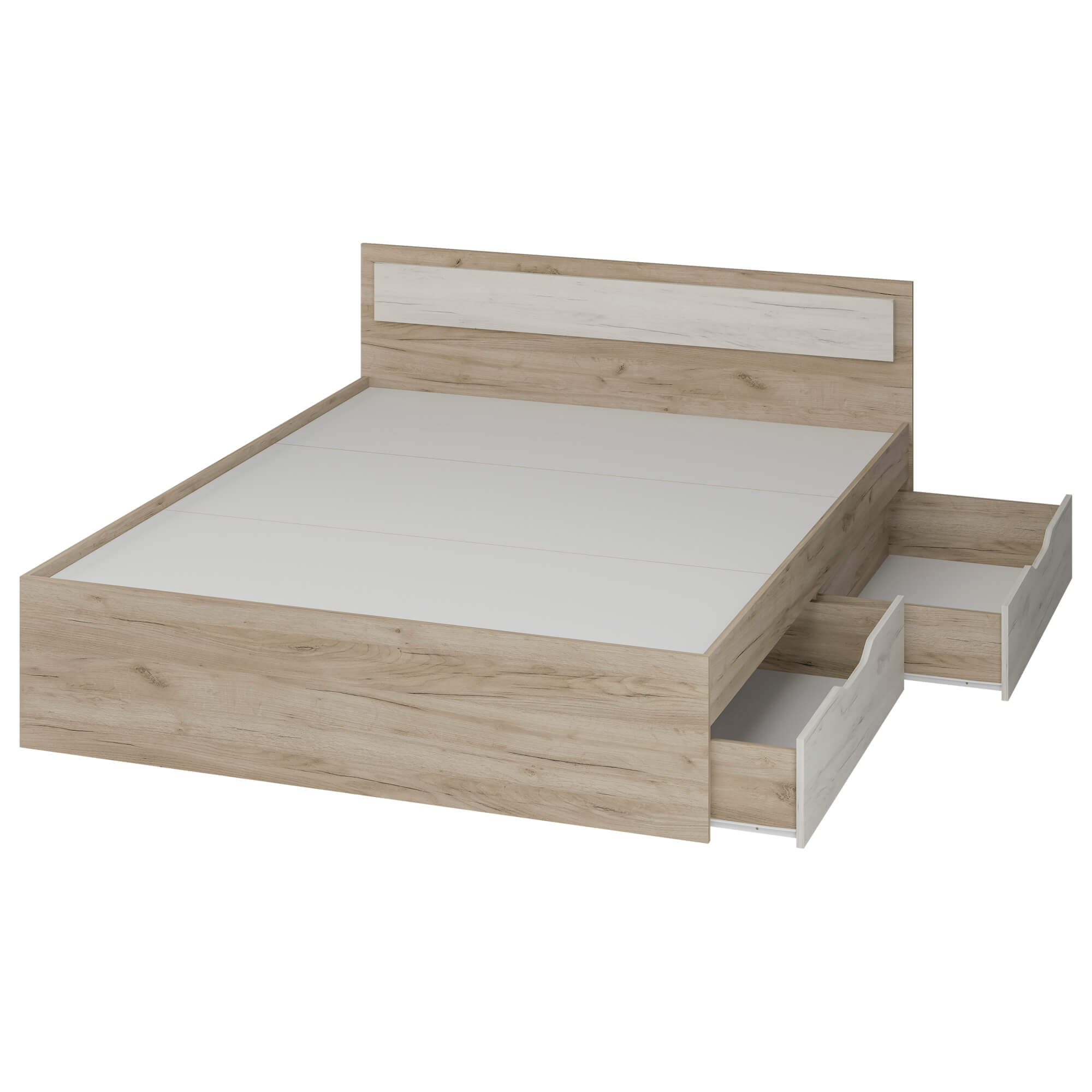 Гармония Кровать КР604 дуб крафт серый/дуб крафт белый