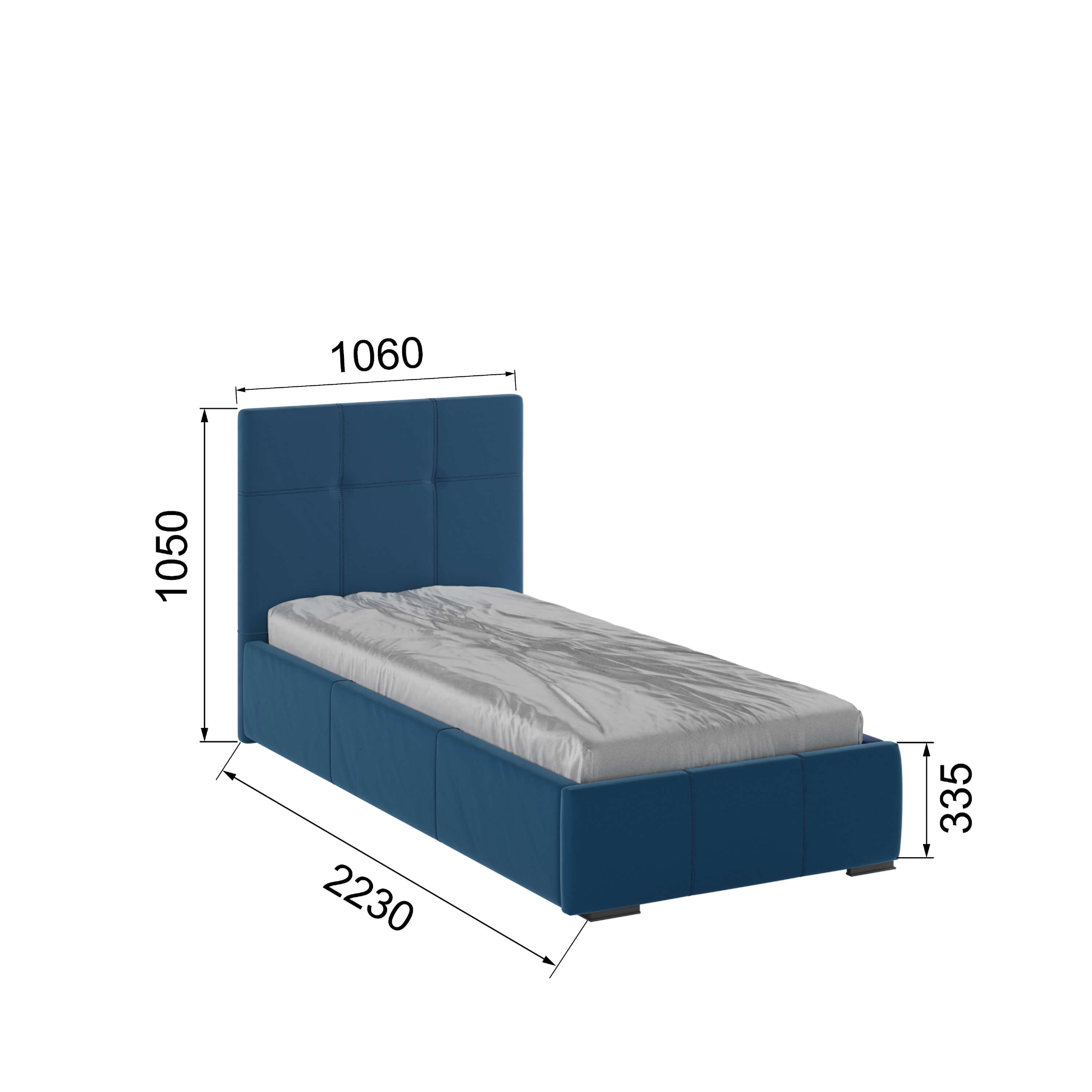 Корпус Рио интерьерной кровати (0,9м) атлантида квадрат