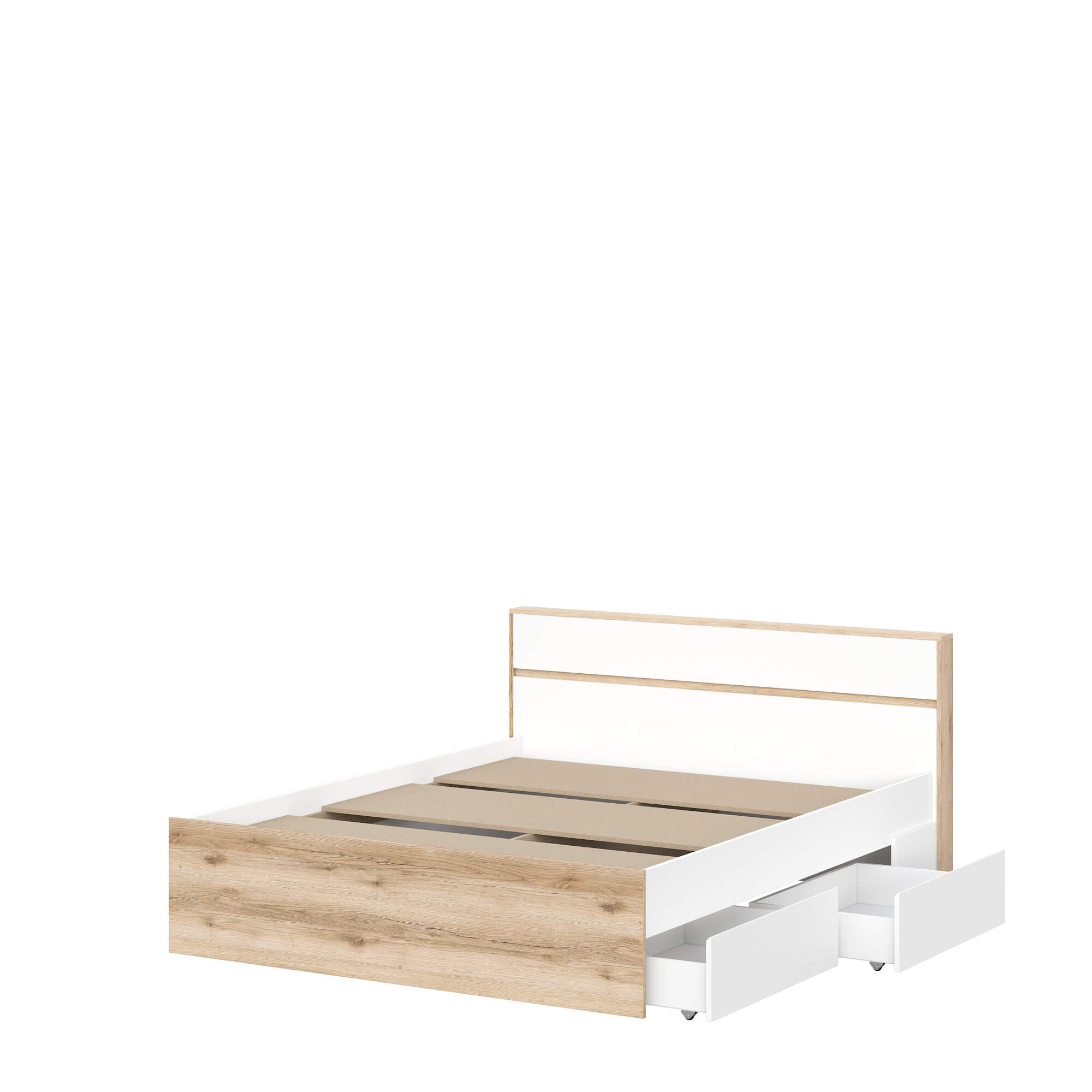 МС "Брауни" Кровать (1,6х2,0) Дуб Делано/Белый