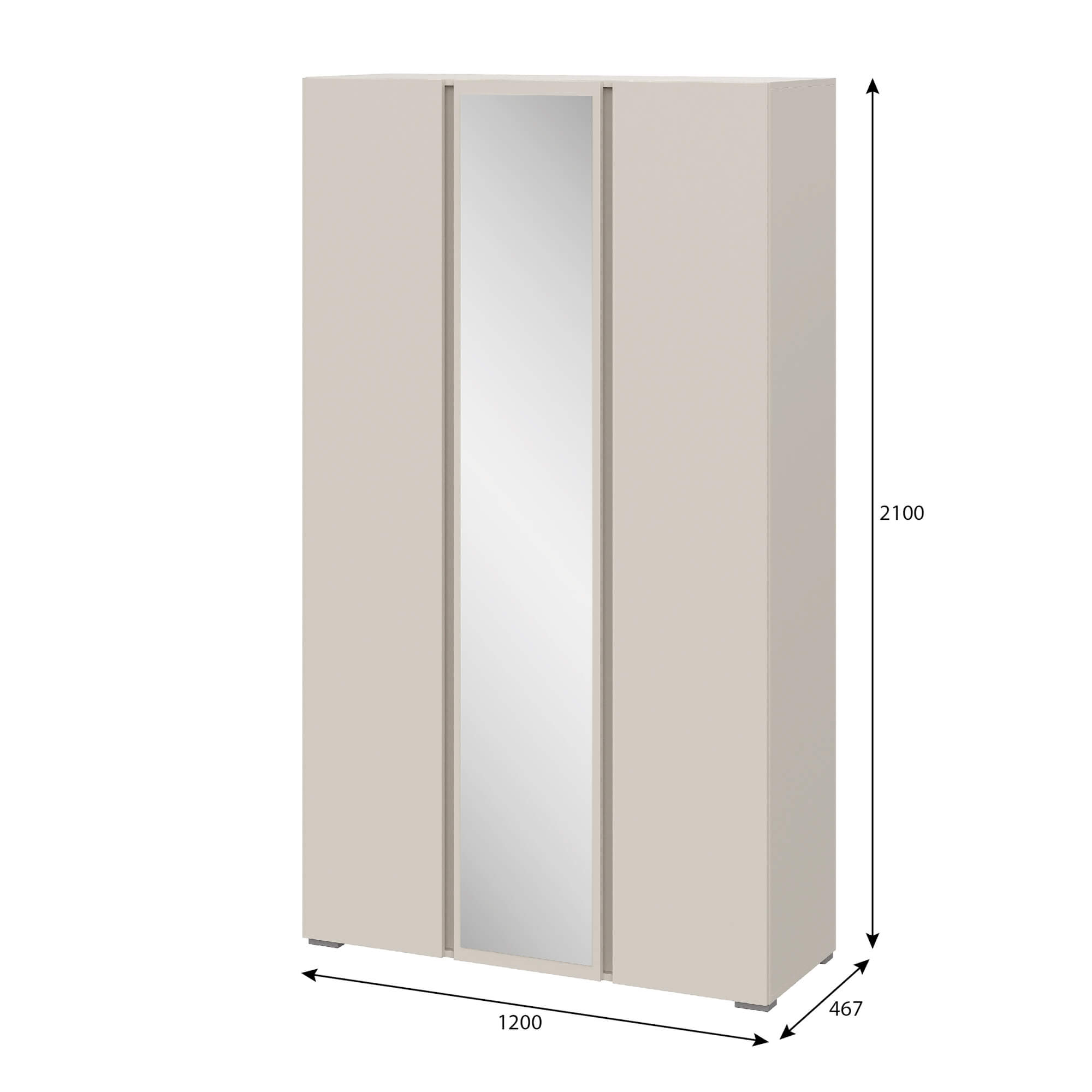 Люмо Шкаф с зеркалом ШК 02 кашемир
