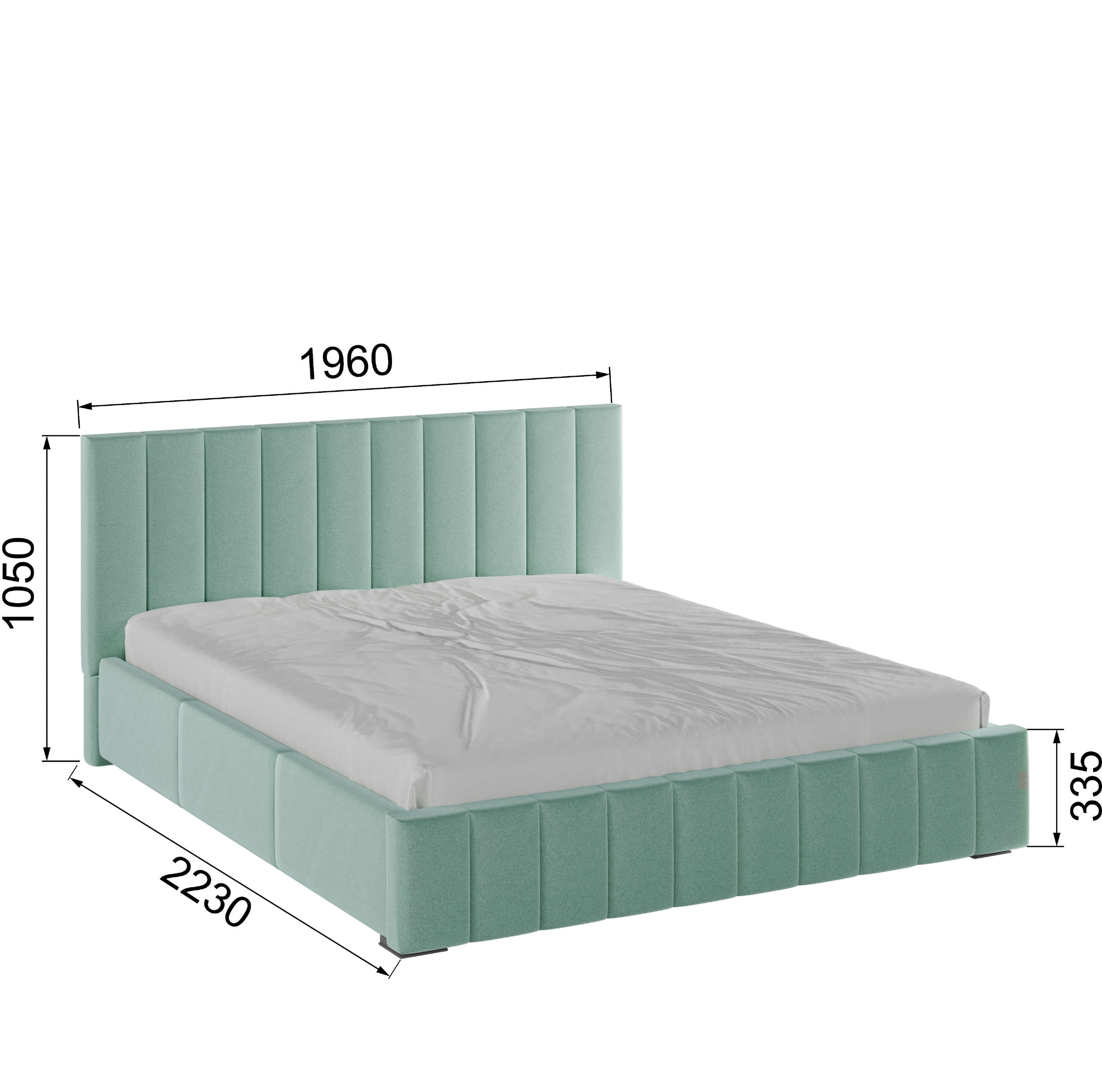 Корпус Нега интерьерной кровати (1,8м) мятный