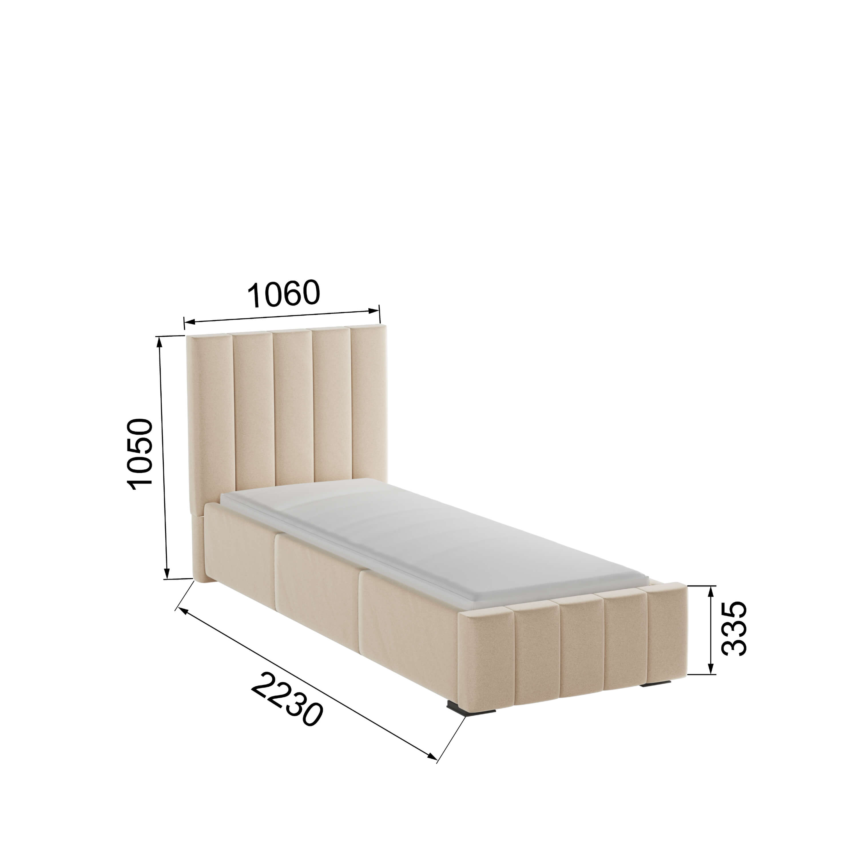 Корпус Нега интерьерной кровати (0,9м) бежевый