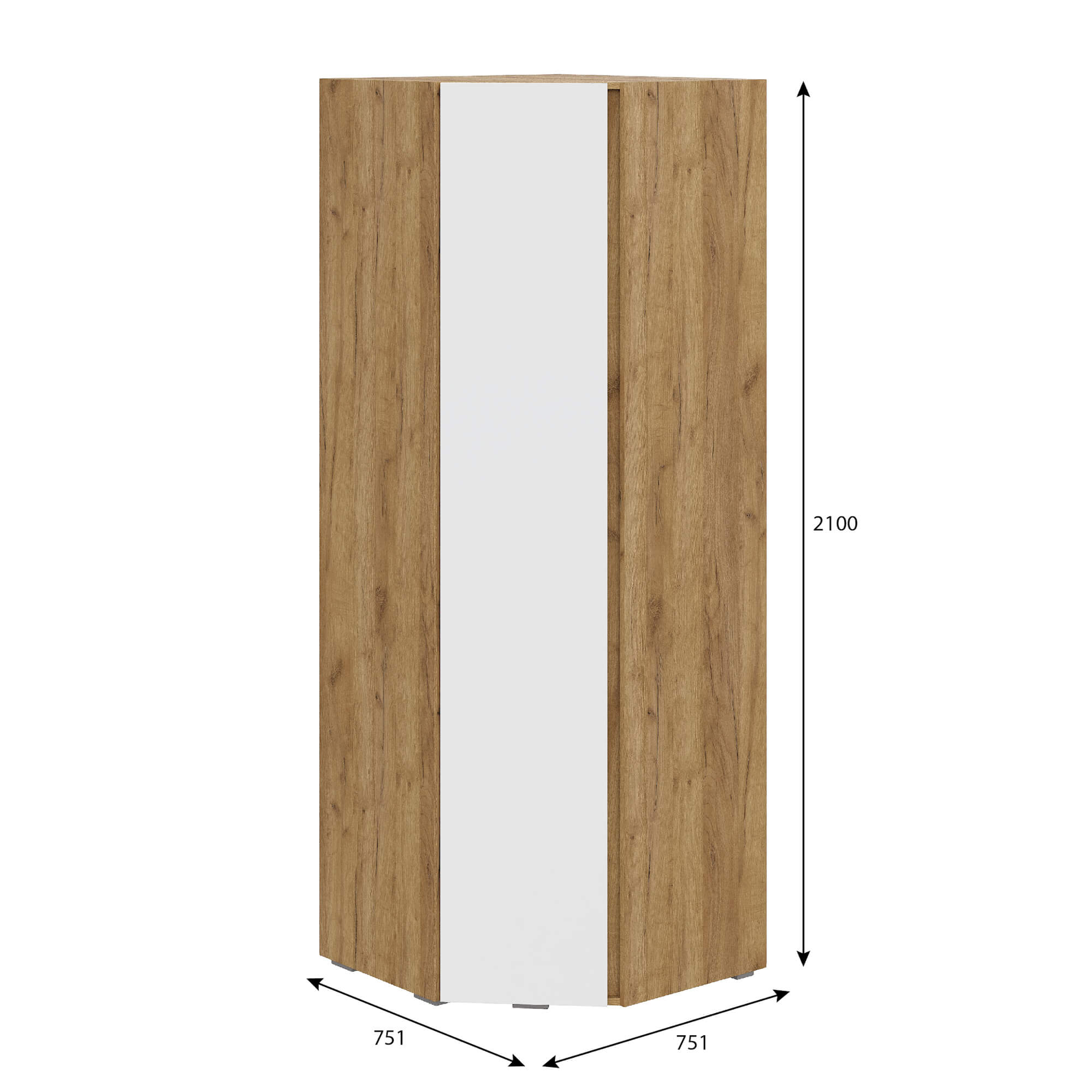 Люмо Шкаф угловой ШК 04 дуб крафт золотой/белый