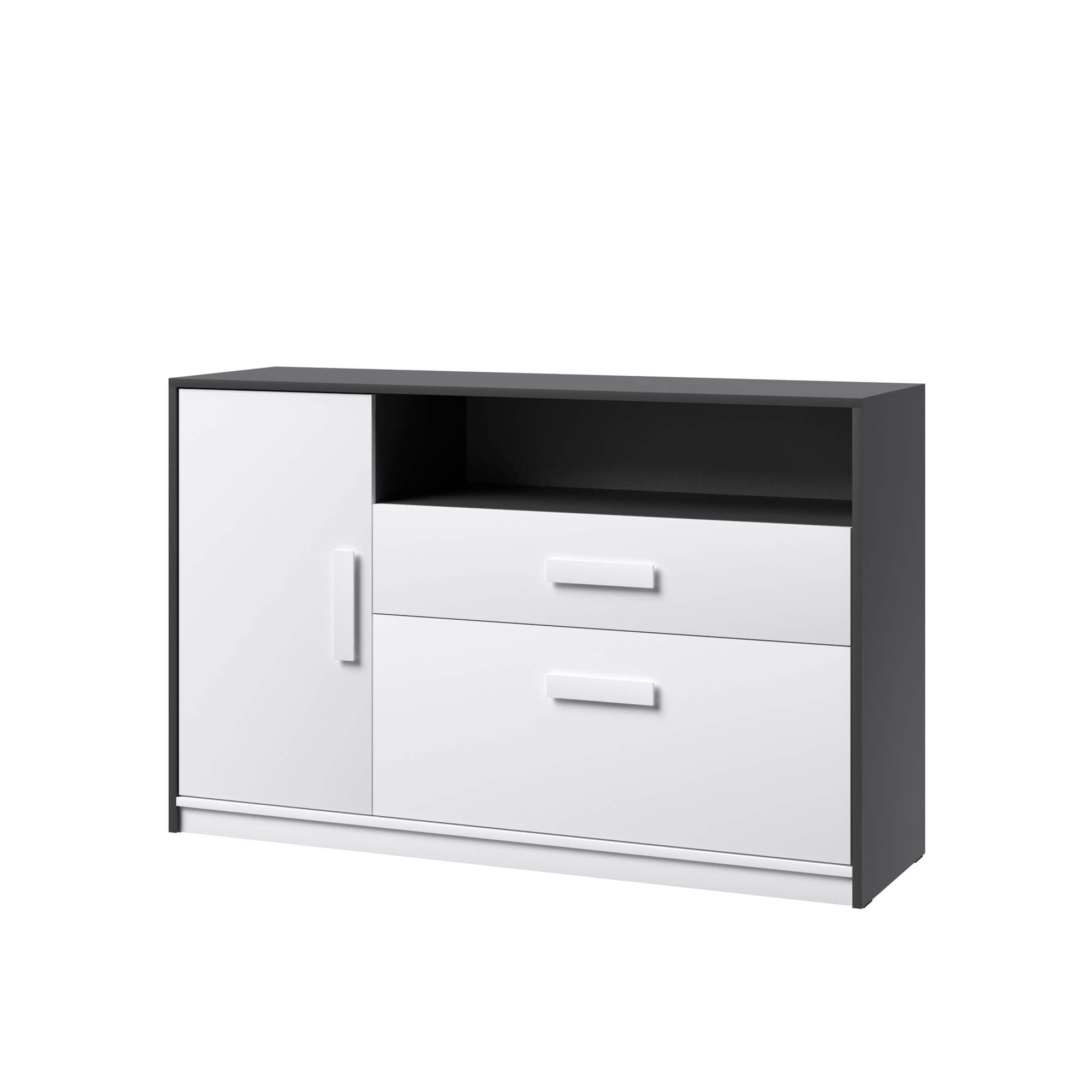 Спальня Кэнди Комод КК-1 графит/белый/белый