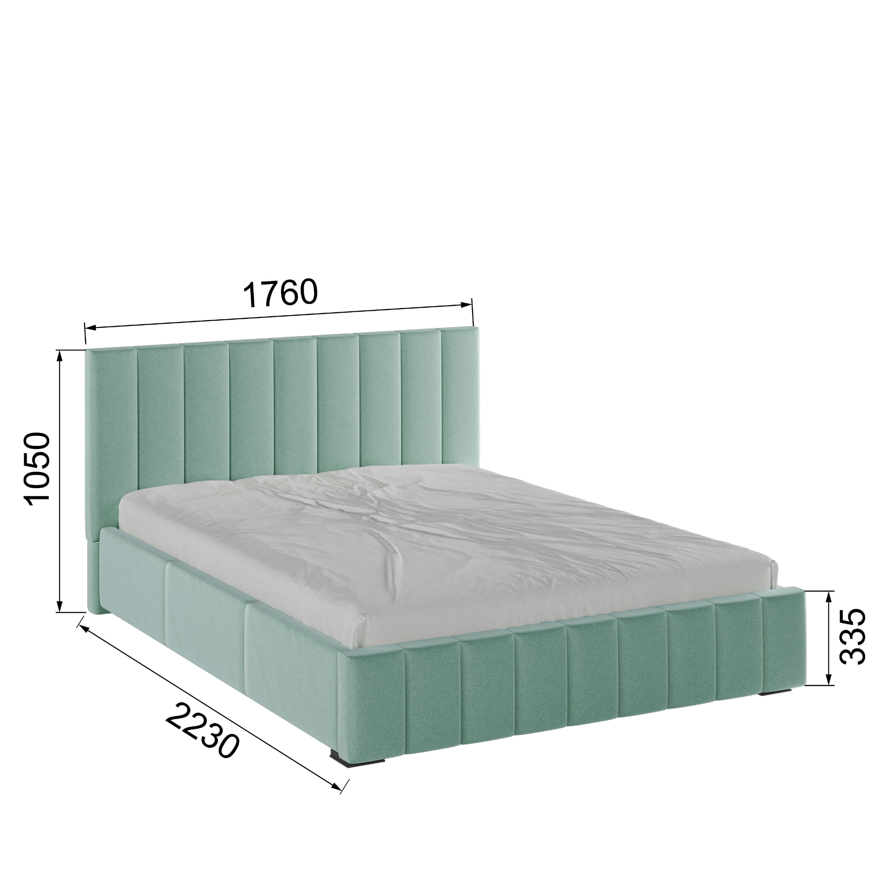 Корпус Нега интерьерной кровати (1,6м) мятный