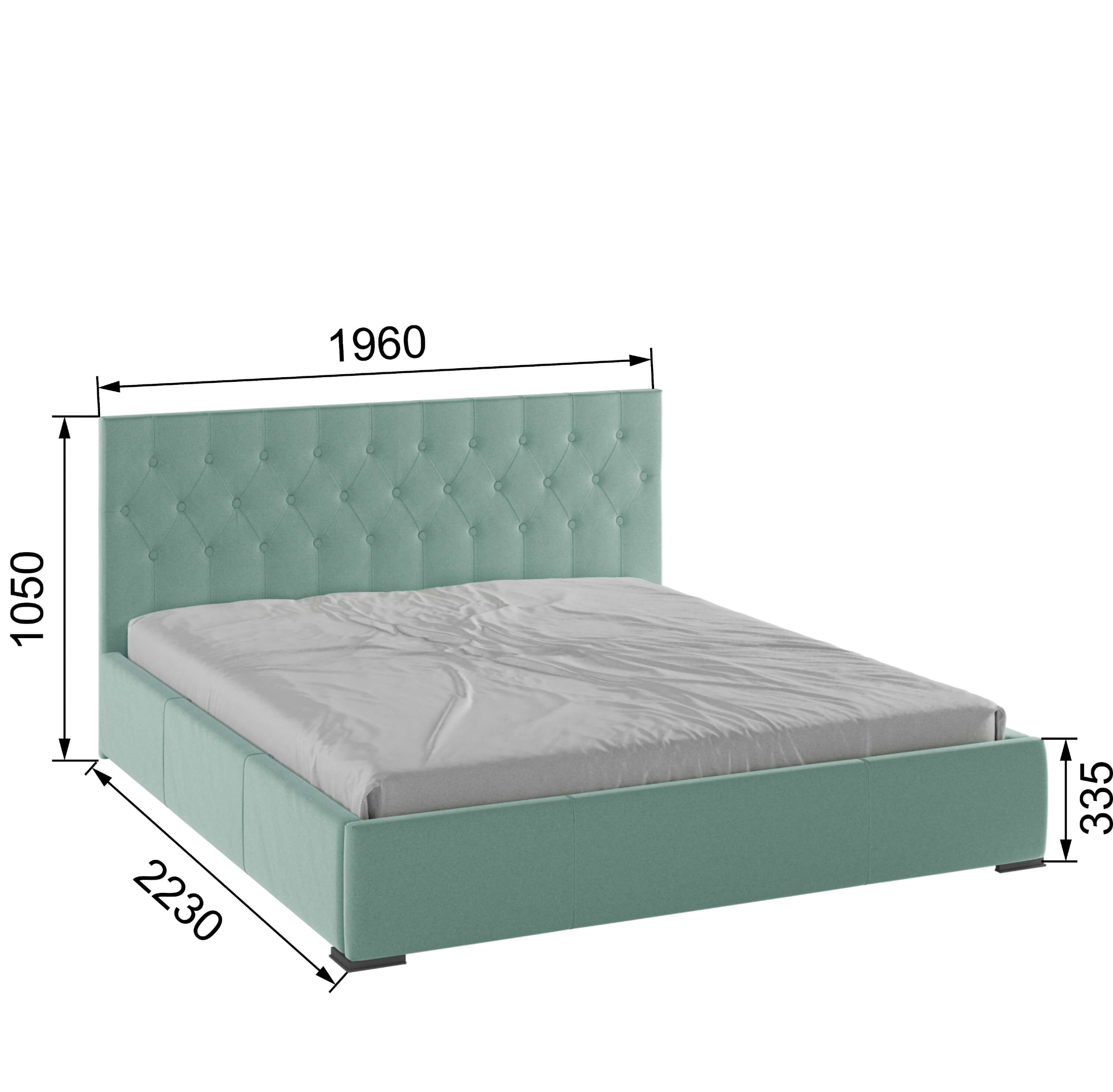 Корпус Октавия интерьерной кровати (1,8м) мятный ромб
