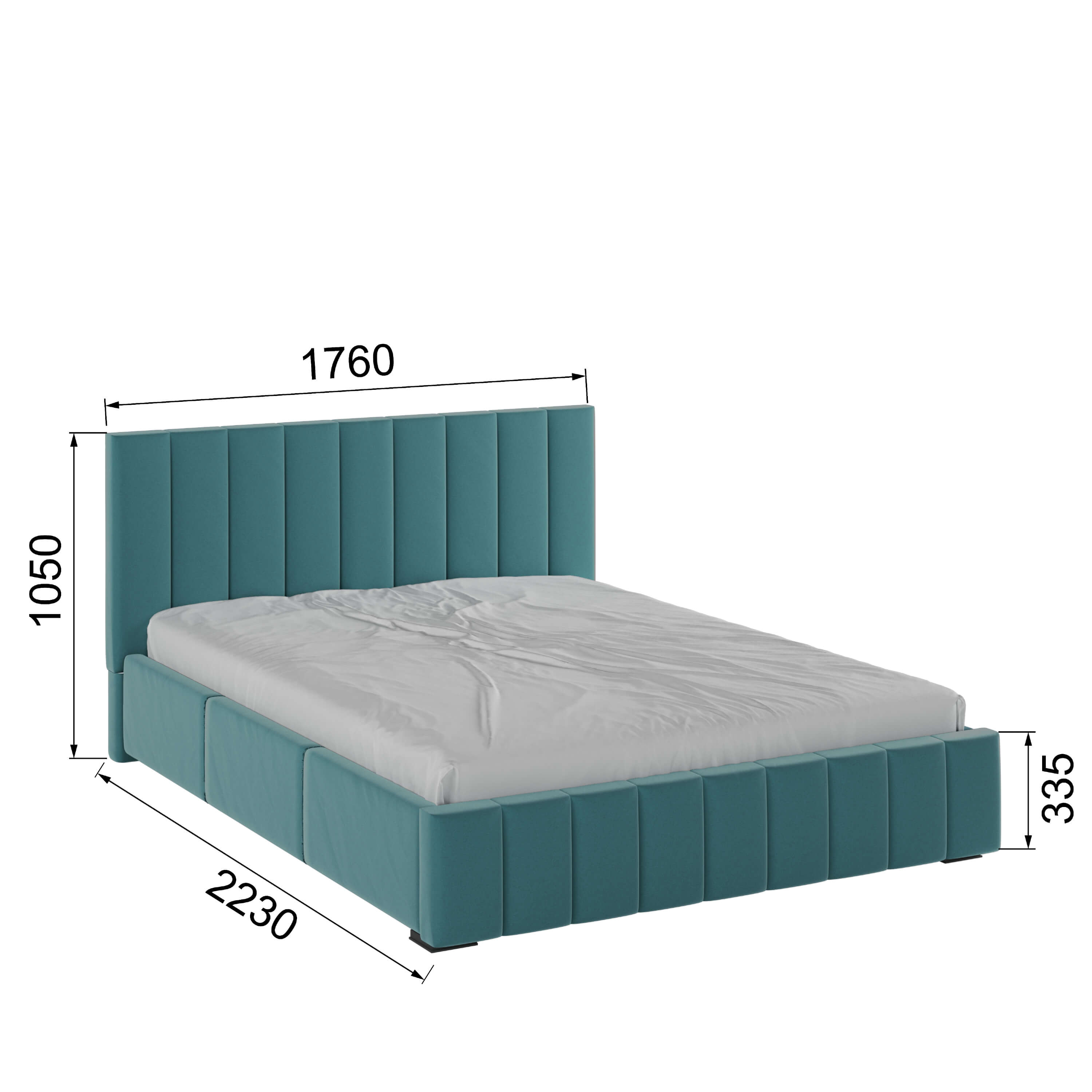 Корпус Нега интерьерной кровати (1,6м) бирюза