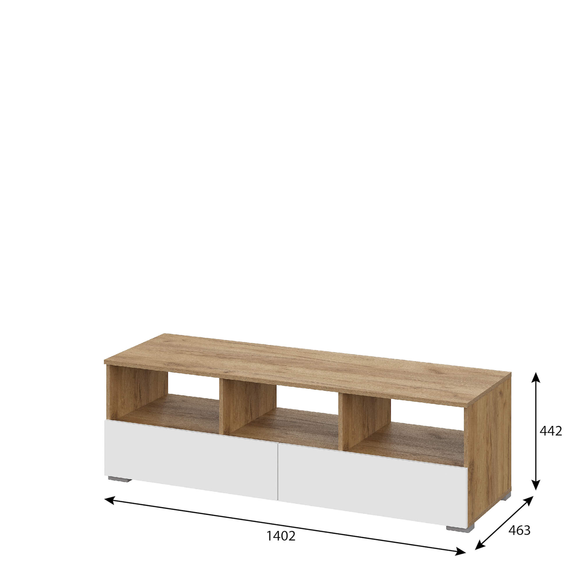 Люмо Тумба ТВ ТБ 02 дуб крафт золотой/белый