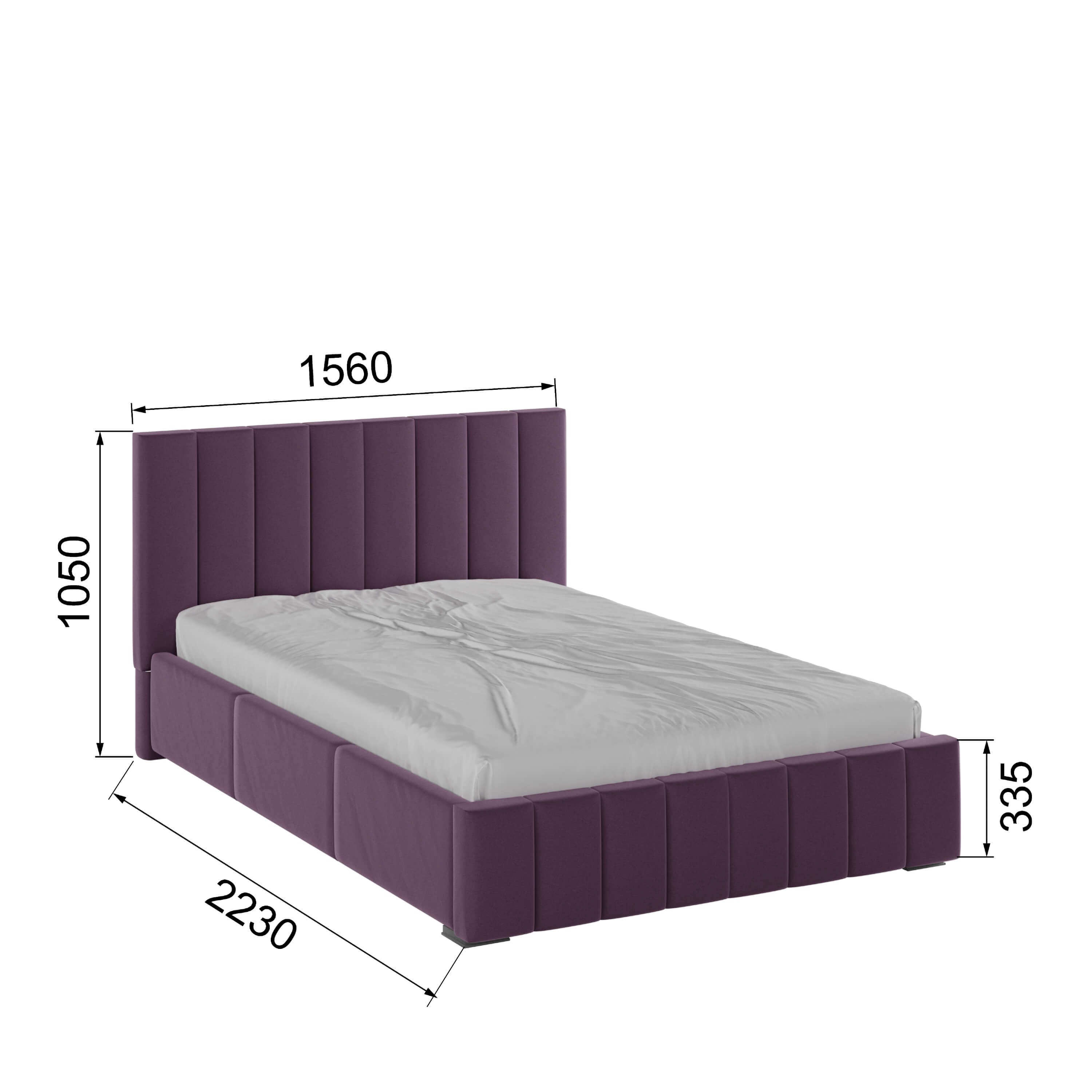 Корпус Нега интерьерной кровати (1,4м) винный