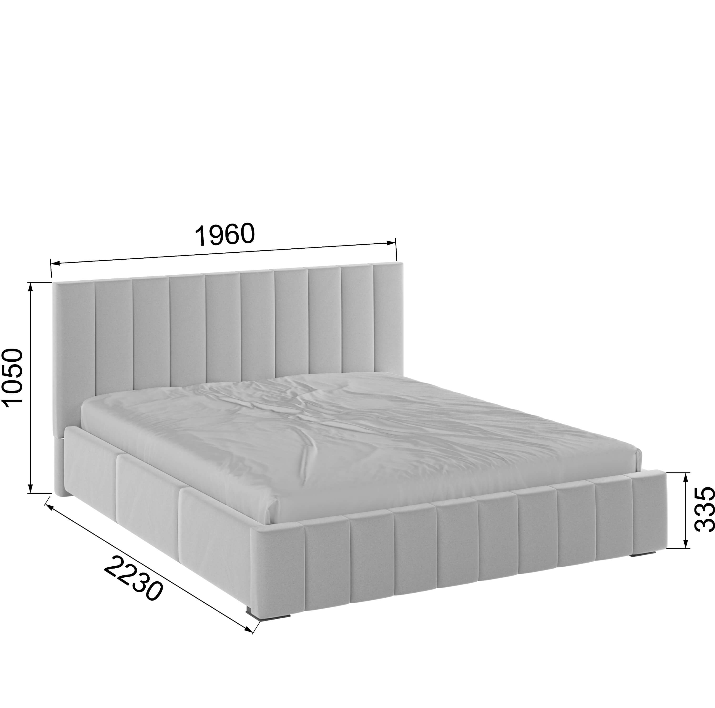 Корпус Нега интерьерной кровати (1,8м) светло-серый