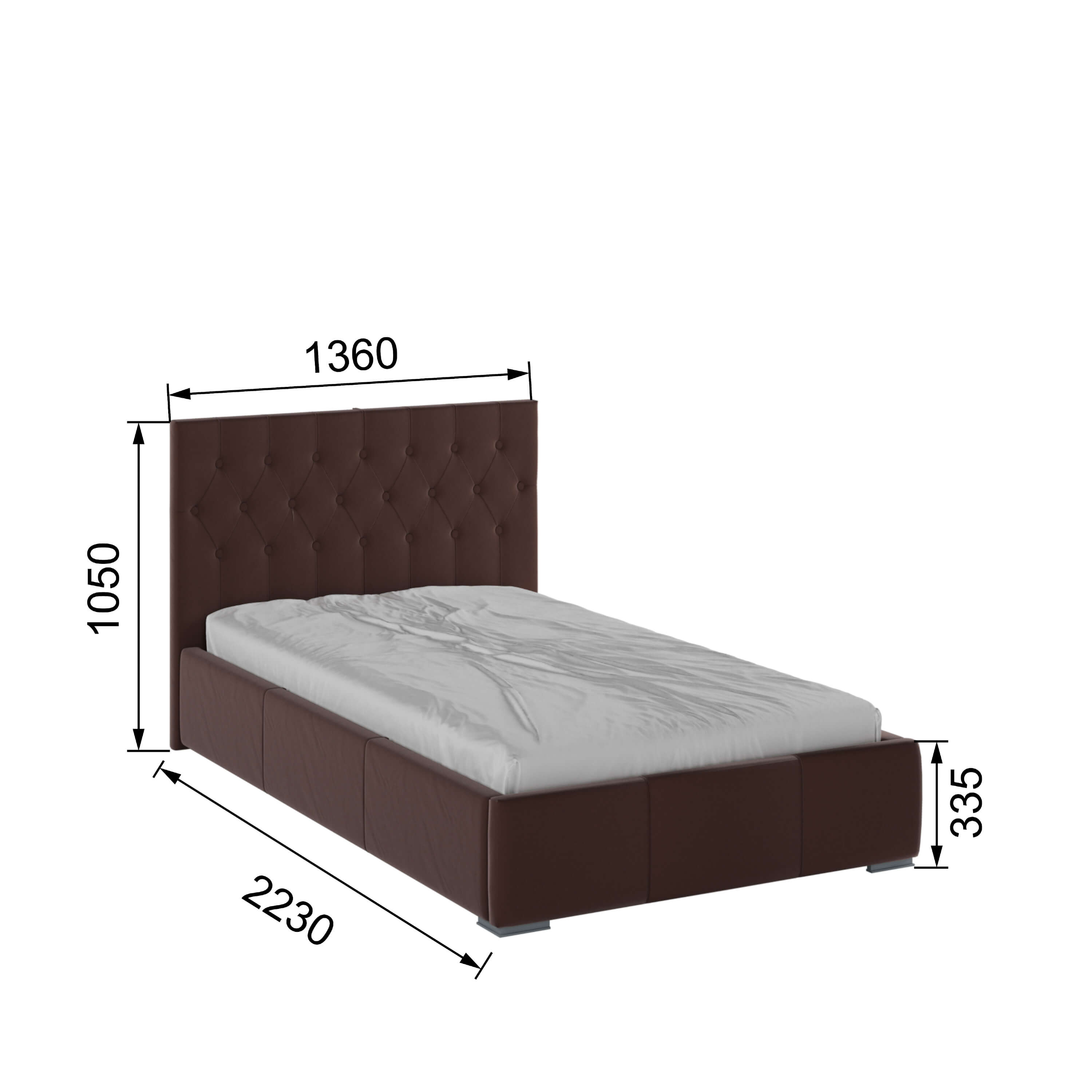 Корпус Октавия интерьерной кровати (1,2м) коричневый ромб