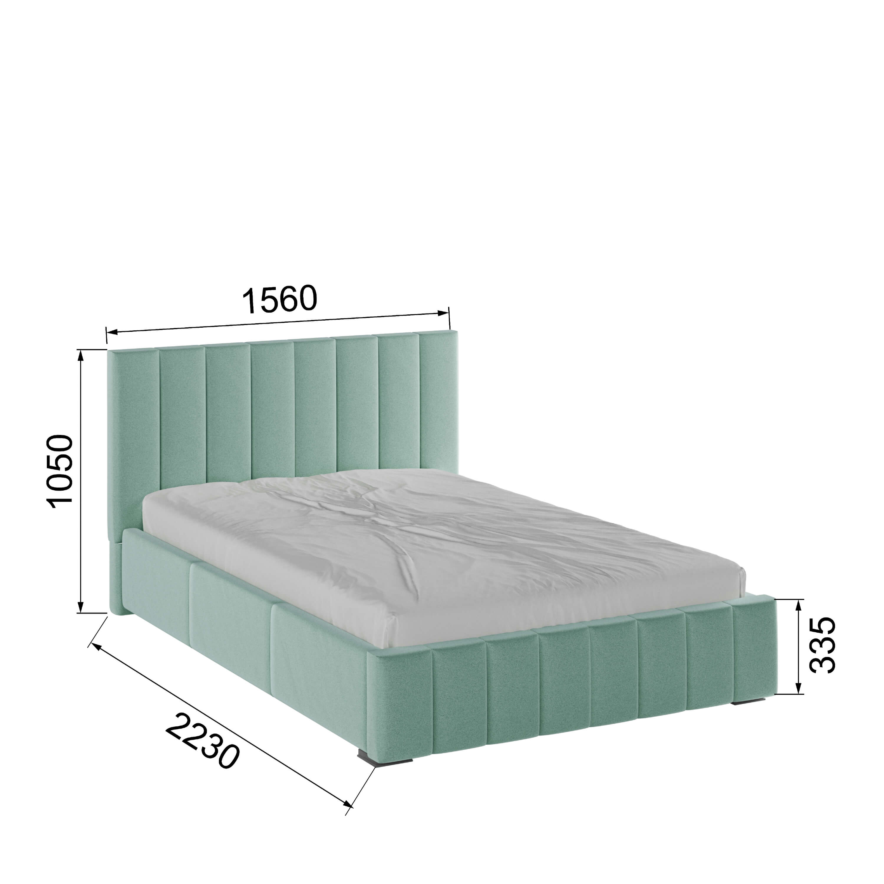 Корпус Нега интерьерной кровати (1,4м) мятный