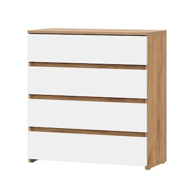 МС "Некст 1" Комод 4 ящика Дуб Золотой/Белый