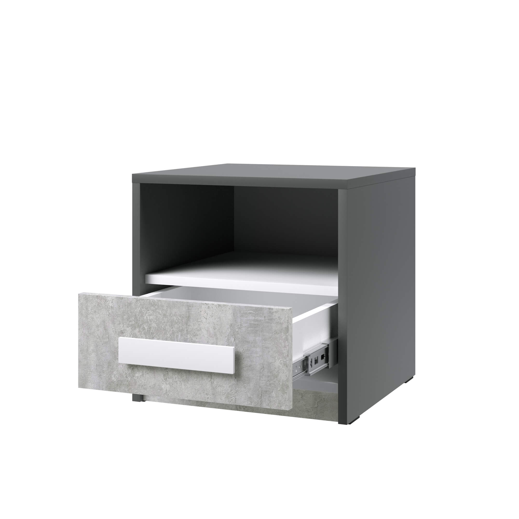 Спальня Кэнди Тумба КТ-1 графит/белый/цемент